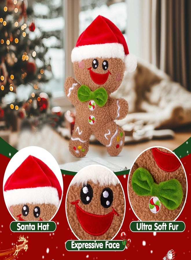 Glow Guards دمية رجل خبز الزنجبيل المحشوة من جلو جاردز، مقاس 9 بوصات، دمية خبز الزنجبيل المحشوة، ألعاب قطيفة، زينة عيد الميلاد، زينة منزلية داخلية للأطفال - Image 3